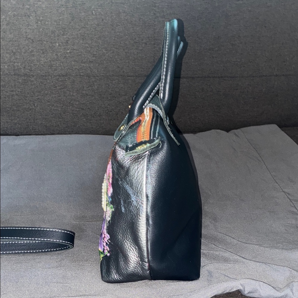 Floral Multi-Color Leather Handbag - Picture 9 of 16